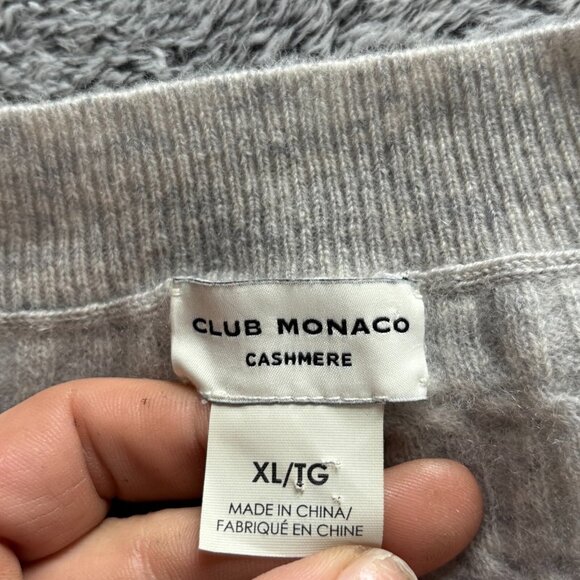 Club Monaco Womens Sweater Size XL Gray Ribbed Quiet Luxury Soft Essential 18220 - Picture 3 of 9